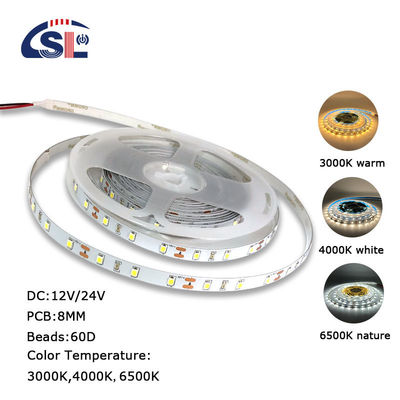 3- DC12V24V 60 leds 8mm10mm 3000k 4000k 6500k Electroplate SMD2835 Led Strip Light para decoração de interiores