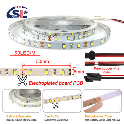 3- DC12V24V 60 leds 8mm10mm 3000k 4000k 6500k Electroplate SMD2835 Led Strip Light para decoração de interiores