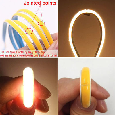 8mm 320leds Vermelho Flexível COB Led Strip Light para gabinete quarto Iluminação da cozinha DC 12V24V
