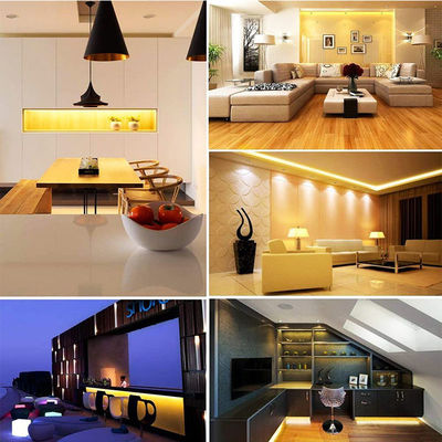 Iluminação LED de faixa COB Flexível Amarelo Dourado para gabinete de hotel Iluminação de cozinha de quarto