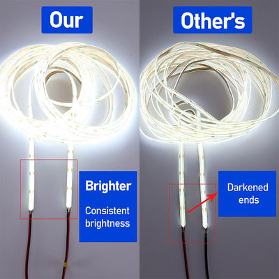 Não resistente à água 12V24V 8mm10mm 480Leds 6500K Branco CE RoHs Flexível COB LED Strip Light