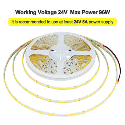 Não resistente à água 12V24V 8mm10mm 480Leds 6500K Branco CE RoHs Flexível COB LED Strip Light