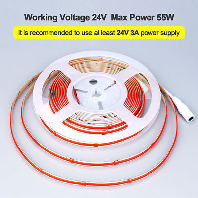 COB LED Strip Light IP20 8mm 12V24V 480leds Vermelho para decoração interior e exterior