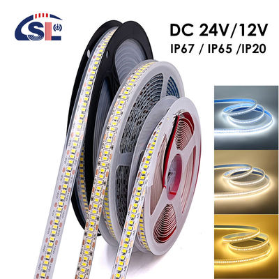 Lâmpadas LED à prova d'água SMD2835 Lâmpadas de banda LED 240leds 8mm 24v 12v 3000K 4000K 6500K IP67 IP65 IP20
