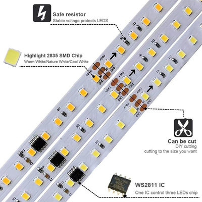 12v24v 8mm 120leds 4000K Natural Electroplate SMD2835 LED luz de faixa com Dimmer