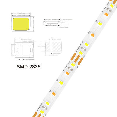 5v 8mm 3000K 320leds IP65 impermeável 1cm um corte COB flexível SMD2835 luz de faixa LED