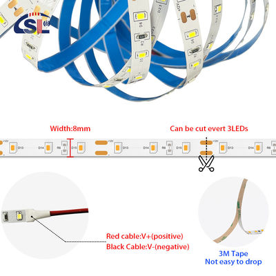 5v 8mm 3000K 320leds IP65 impermeável 1cm um corte COB flexível SMD2835 luz de faixa LED