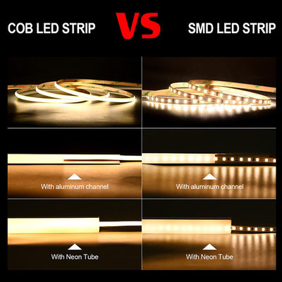 50000 horas de vida útil COB LED Strip Light com cor branca natural e quente