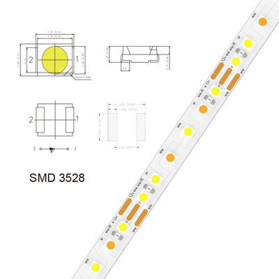 3000K 4000K 5V 8mm 120leds IP65 resistente à água SMD2835 LED Strip Light com classificação IP65