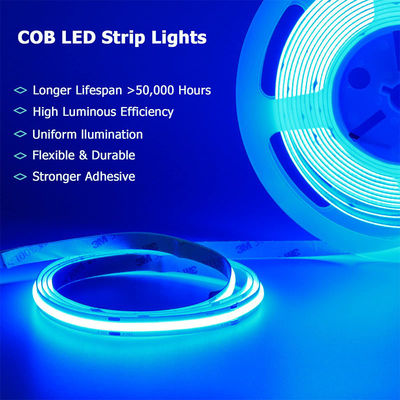 CE LVD EMC ROHS FCC REACH ERP2.0 Certificado Ice Blue COB Luz de Faixa Led com 8 mm de Largura