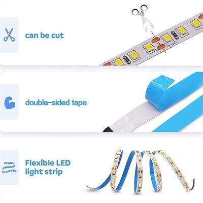 Controle táctil 8mm 120leds 3000K Branco Quente SMD2835 Luz de Faixa LED para Decoração de Interiores