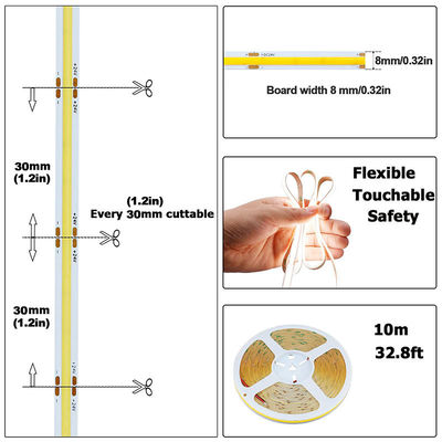 Hotel DC12V24V 8mm10mm 480Leds 3000K4000K6500K Alto brilho flexível COB Led Strip Light para cozinha sala de estar