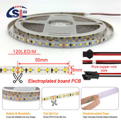 Lâmpadas de LED residencial DC12V 24V SMD2835 PCB de placas eletrônicas 120Ds 8mm Ra 80 3000K