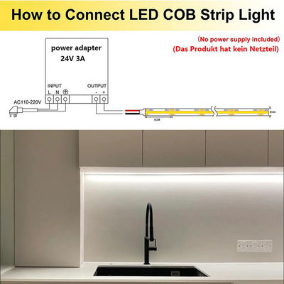 Luz LED 8mm10mm 480leds 3000K4000K6500K Quente Luz COB Branca Natural Flexível