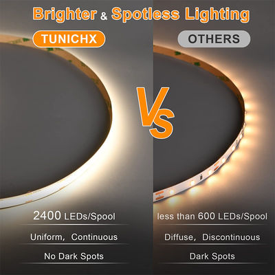 100lm/w Alto brilho IP20 8mm 480Leds COB LED Strip Light para sala de estar da cozinha