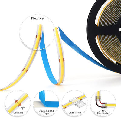 Alto brilho COB LED Strip Light IP20 Ra90 8mm/10mm 12V24V 320Leds 3000K4000K6500K para sala de estar