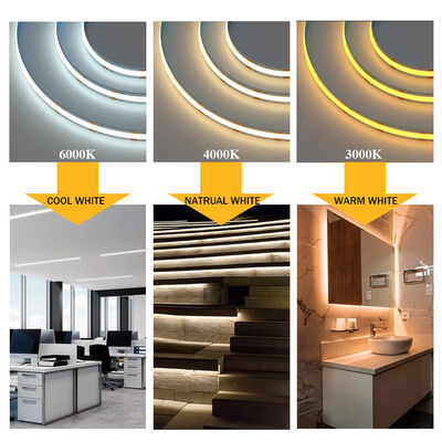 Alto brilho COB LED Strip Light IP20 Ra90 8mm/10mm 12V24V 320Leds 3000K4000K6500K para sala de estar