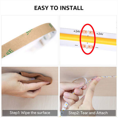 COB LED Strip Light IP20 8mm Largura 12V24V 320leds 3000K4000K6500K para sala de estar da cozinha