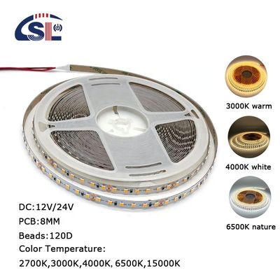 Electroplate PCBs 120Ds 8mm Ra 80 3000K-6500K LED Light Strip para uso residencial