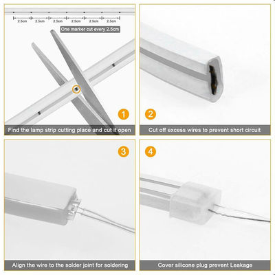 Suporte Dimmer Quente Branco Neon Flex 3000K Mini 24V 4x10mm IP65 à prova d'água 168 LEDs/m
