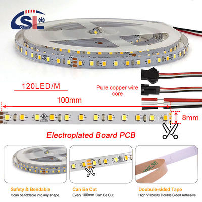 Electroplate PCBs 120Ds 8mm Ra 80 3000K-6500K LED Light Strip para uso residencial