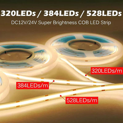 Aperta à água Personalização DC12V24V 8mm10mm Largura 3000K 6500K CCT COB LED Strip Light