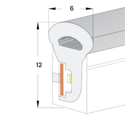 Neutro Branco 120LEDs/m Frio Branco LED Neon Flex IP65 DC à prova d'água 12V 6x12mm Kit completo