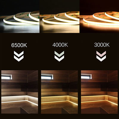 Aperta à água Personalização DC12V24V 8mm10mm Largura 3000K 6500K CCT COB LED Strip Light