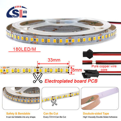 Largura personalizada de 180 LEDs SMD2835 LED Strip Light para Serviço de Soluções de Iluminação de Hotel