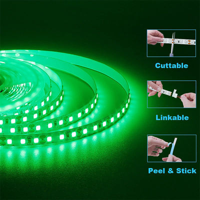 IP20 Classificação Alto brilho Personalizado 5V 120LEDs Verde Uma Luz Um Corte Electroplate SMD2835 LED Strip Light
