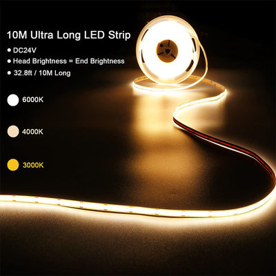4000K COB Flexível LED Strip 480Leds 8mm10mm Largura para gabinete Iluminação de cozinha quarto