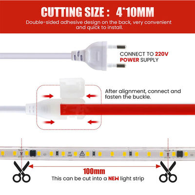 115lm/w 110v220v 8mm 320leds 6500K Branco CE RoHs Ra80 flexível Electroplate SMD2835 Led Strip Light