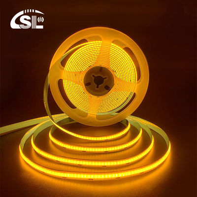 Hotel House COB LED Strip Light CE RoHs IP20 Ra90 8mm Largura 12V 24V Amarelo Dourado