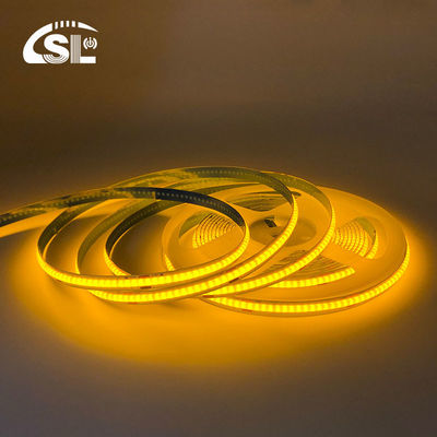 Hotel House COB LED Strip Light CE RoHs IP20 Ra90 8mm Largura 12V 24V Amarelo Dourado