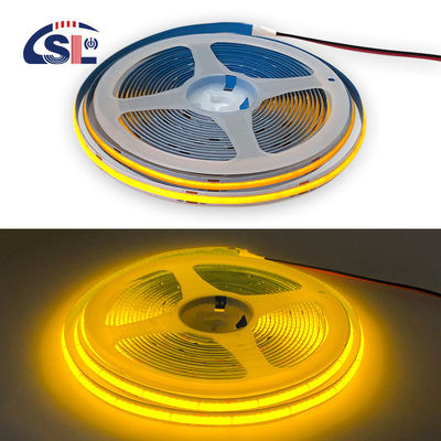 Hotel House COB LED Strip Light CE RoHs IP20 Ra90 8mm Largura 12V 24V Amarelo Dourado