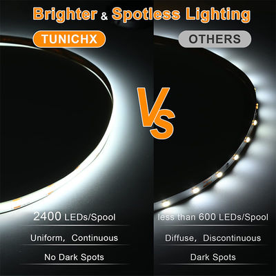DC 12V24V 8mm10mm Largura 320Leds 6500K Branco Alto Brilho Flexível COB Led Strip Light para Sala de estar da cozinha