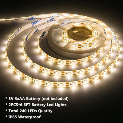 Hotel 5v 120leds 8mm 3000K Quente Branco Led Strip Luz com e Fluxo luminoso / m 2640 lm