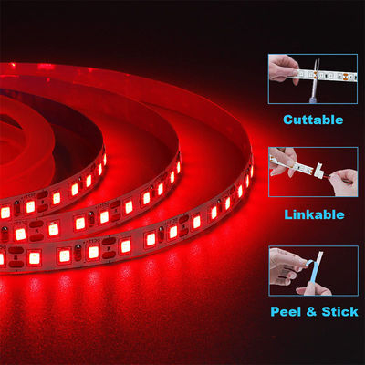 Lâmpada de banda LED de 12V 8mm 120 leds Red Die-Cutting Board SMD2835 para iluminação comercial