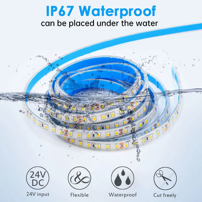 Tira de iluminação cob 110v220v 8mm 120leds 4000k ip67 placa de corte à prova d' água smd2835 luz de tira led