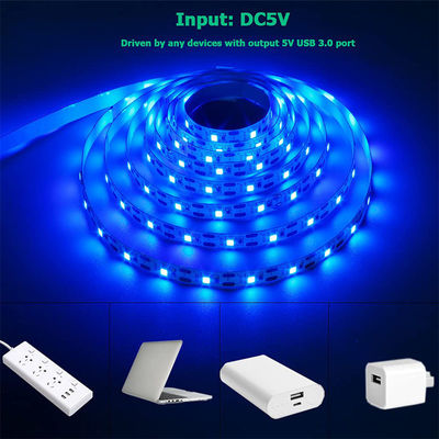 5V 8mm 120LEDs Lâmpada LED de faixa azul Electroplate SMD2835 Ideal para interiores e exteriores