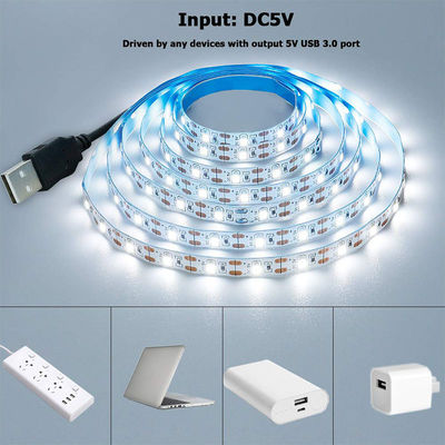 120LEDs/m 5V 8mm 6500K Branco Eletroplata Flexível de Corte Única SMD2835 Luz de Faixa LED