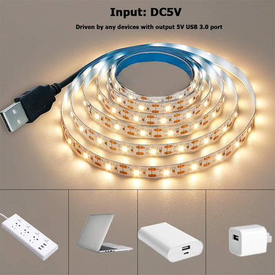 3- 120° Ângulo do feixe 5v 120 leds 8mm 4000K Natural Uma luz um corte SMD2835 Led Strip Light
