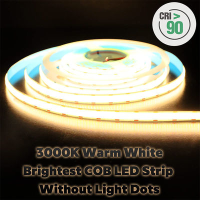 2- DC12V24V 8mm 320Leds 3000K Quente COB Led Strip Light para gabinete quarto iluminação de cozinha decoração