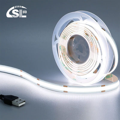5v 320leds 8mm 6500K White COB Led Strip Light para iluminação de vida por controle de interruptor