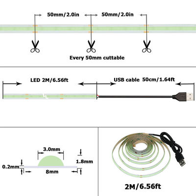 12v24v 8mm 320leds Ice-Blue flexível COB Led Strip Light para Iluminação e circuitos de design