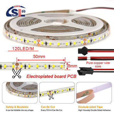 3- impermeável Full PU Glue Colorido 120LEDS IP65 SMD2835 LED Strip 12/24V 8mm PCB