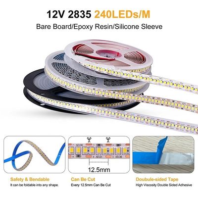 IP67 à prova d'água 12V 24V LED Strip Branco Quente Branco 2835 120LEDs/m para Decoração de Jardim ao Ar Livre