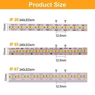 IP67 à prova d'água 12V 24V LED Strip Branco Quente Branco 2835 120LEDs/m para Decoração de Jardim ao Ar Livre