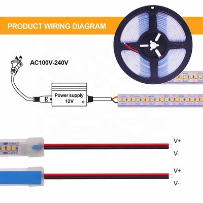 IP67 à prova d'água 12V 24V LED Strip Branco Quente Branco 2835 120LEDs/m para Decoração de Jardim ao Ar Livre
