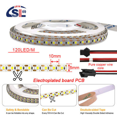 2200 lm Alto brilho 2835 120led/m LED Strip 8mm Largura 12V 24V Single Cut Light Strip